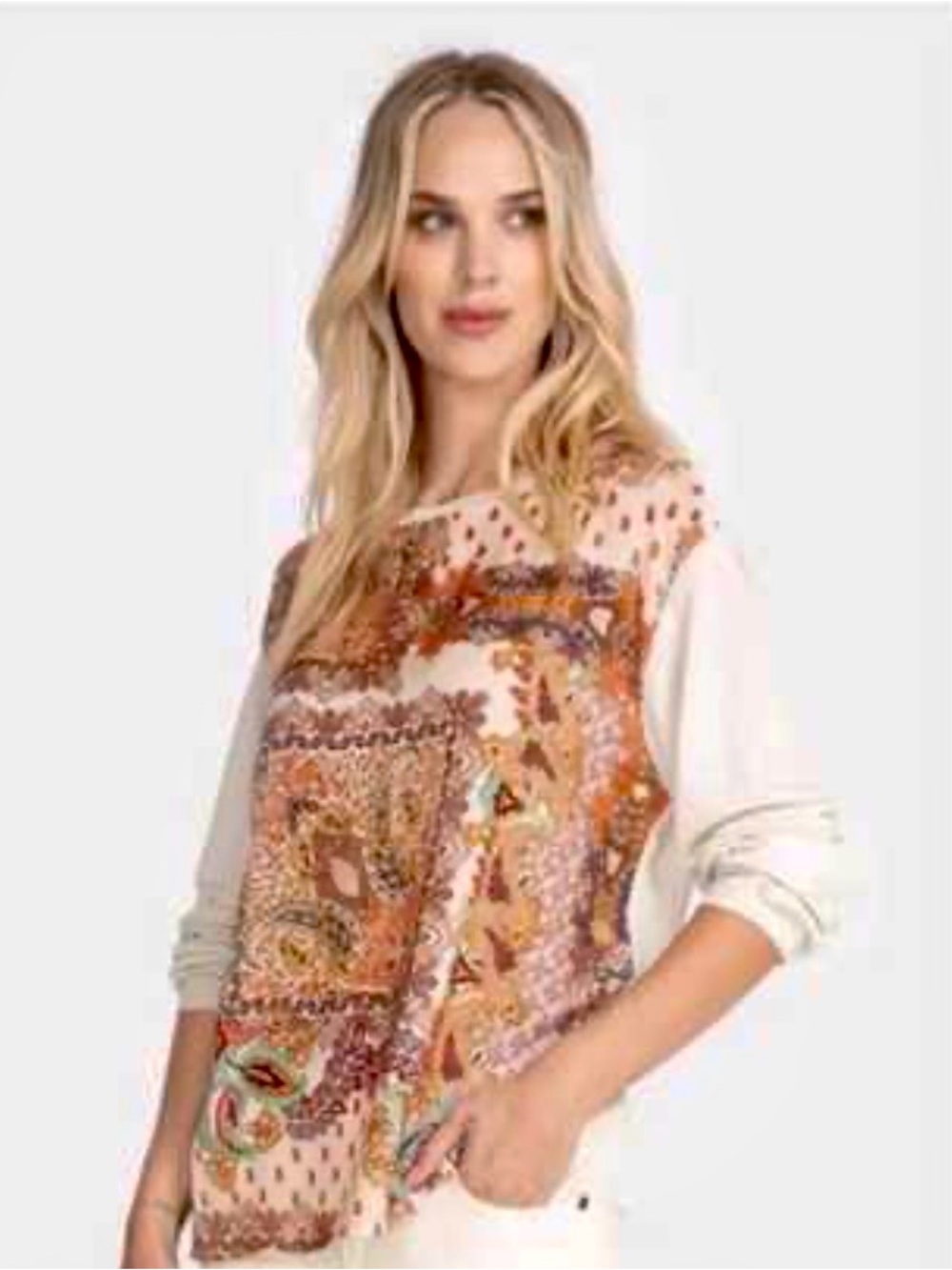 Johnny Was Elodie Scarf Front Pullover SMALL